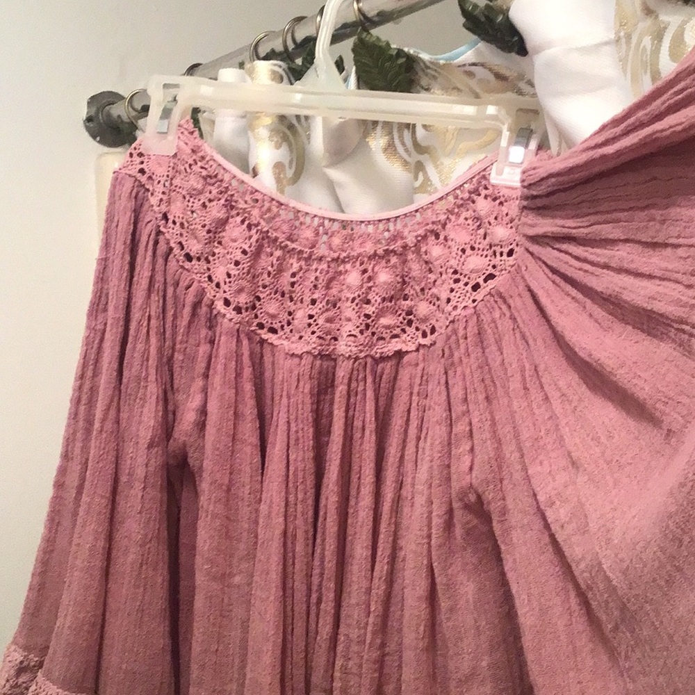 Jen's Pirate Booty Pink Bell Sleeve Blouse - Picture 5 of 6